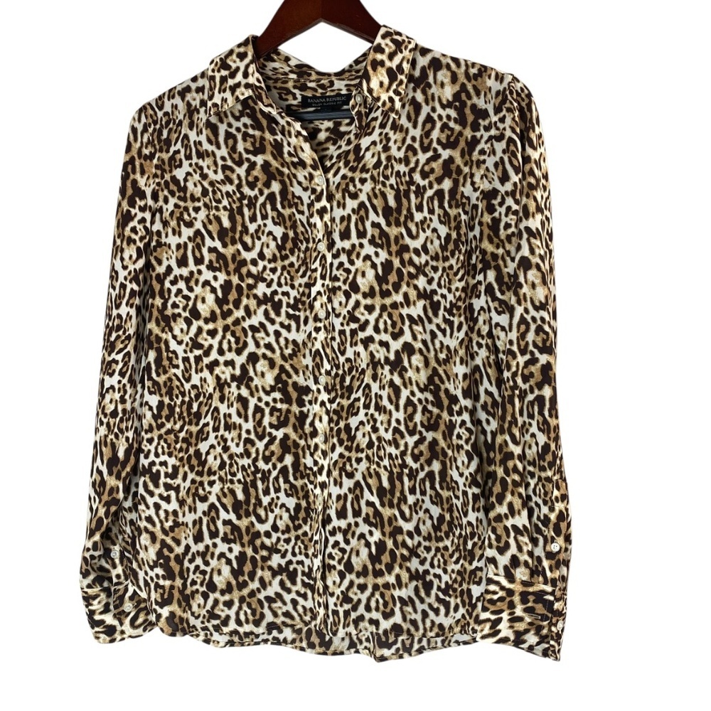 BANANA REPUBLIC Lot x2 Dillon Shirt in Leopard and Daisy Floral Size S and XS - Picture 2 of 12